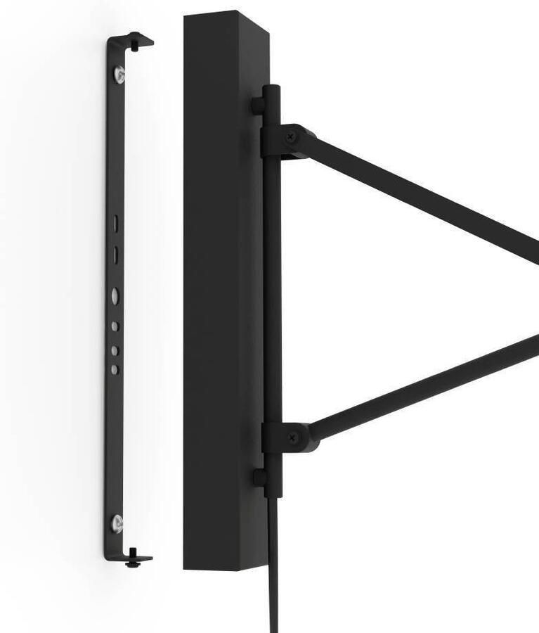 EGLO Wandlamp FORCADET Wandlamp metaal in zwart textiel in grijs leeslamp E27 fitting (1 stuk) - Foto 3