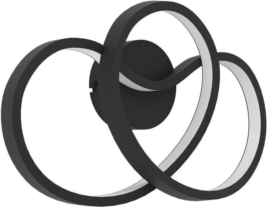 EGLO Wandlamp GIANELLA Wandlampe Alu Stahl und Kunststoff Wohnzimmerlampe Lampe Wandlamp wandverlichting metaal in zwart gang woonkamer lamp (1 stuk) - Foto 2