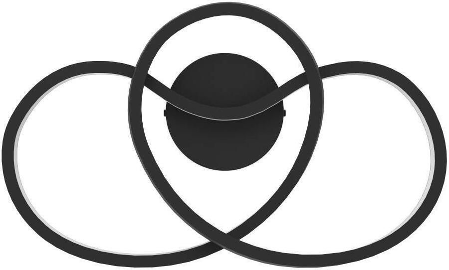 EGLO Wandlamp GIANELLA Wandlampe Alu Stahl und Kunststoff Wohnzimmerlampe Lampe Wandlamp wandverlichting metaal in zwart gang woonkamer lamp (1 stuk) - Foto 3