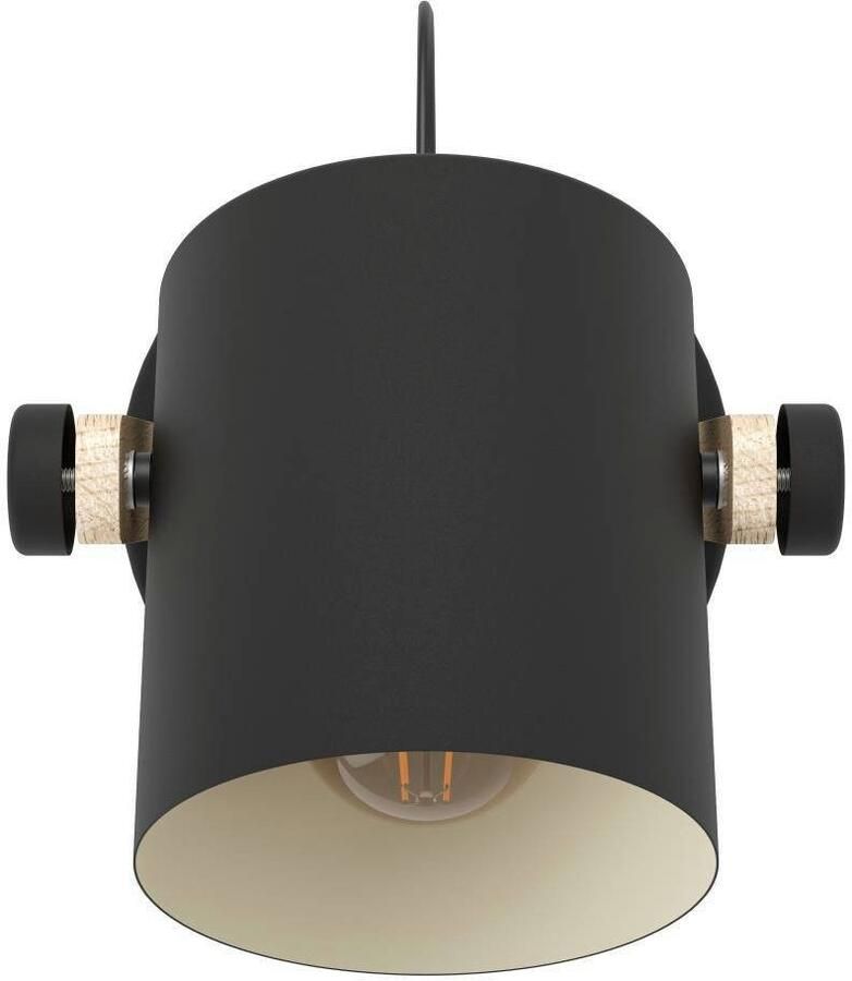 EGLO Wandlamp HORNWOOD Wandelampe Retro Industrial Vintage Stahl Holz E27 Vintage wandlamp in industriële stijl retro lamp staal en hout (1 stuk) - Foto 2