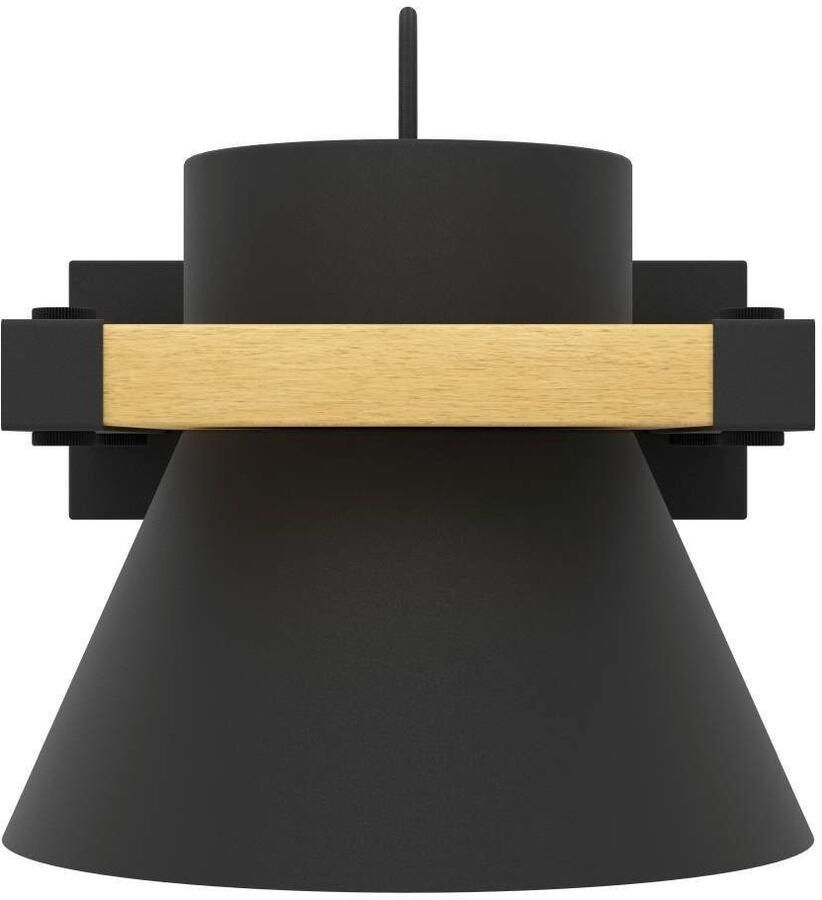 EGLO Wandlamp MACCLES Wandlampe Stahl und Holz Wohnzimmerlampe Flurlampe Lampe Wandlamp ganglamp zwart metaal en hout lamp voor wand en plafond (1 stuk) - Foto 2