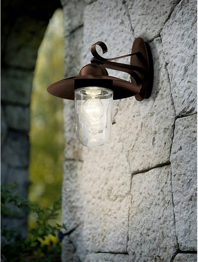 EGLO Wandlamp MILTON Wandlampe E27 IP44 Stahl und Glas Außenlampe Garten Lampe Hoekmontage mogelijk - Foto 3