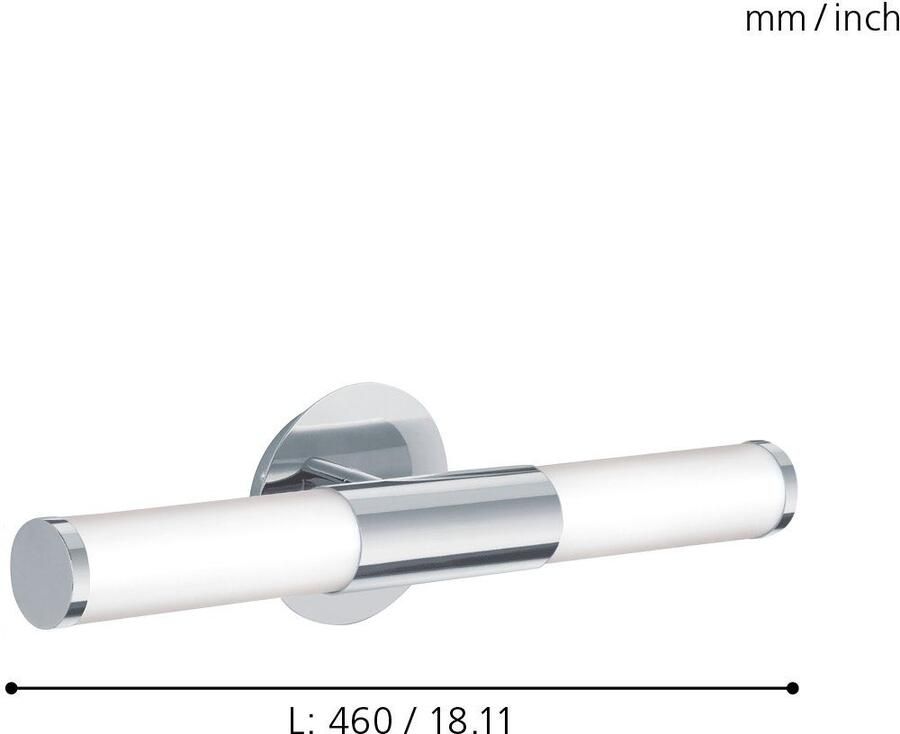 EGLO Wandlamp PALMERA Wandlampe E14 IP44 Bad Spiegellampe Stahl und Glas Lampe - Foto 2