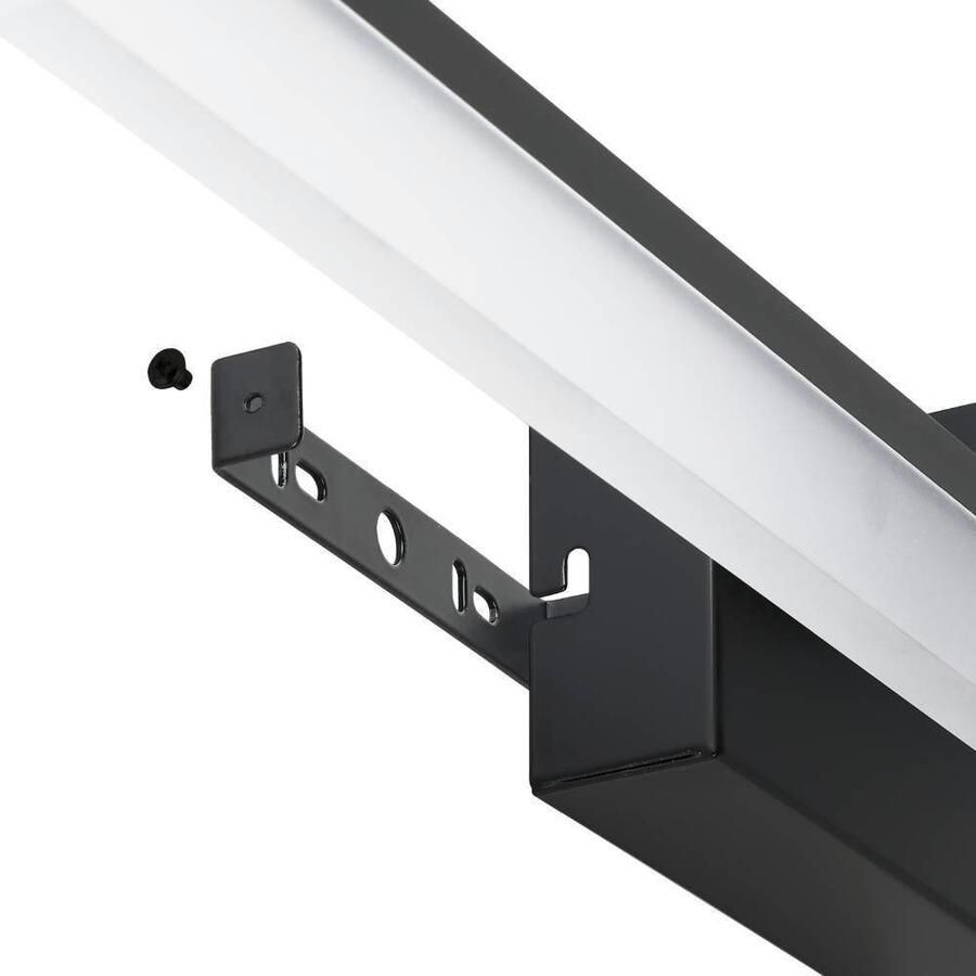 EGLO Wandlamp PALMITAL Wandlampe Alu Stahl und Kunststoff Spiegellampe Bad Lampe Bad-spiegel lamp zwart metaal en satijn kunststof IP44 (1 stuk) - Foto 2