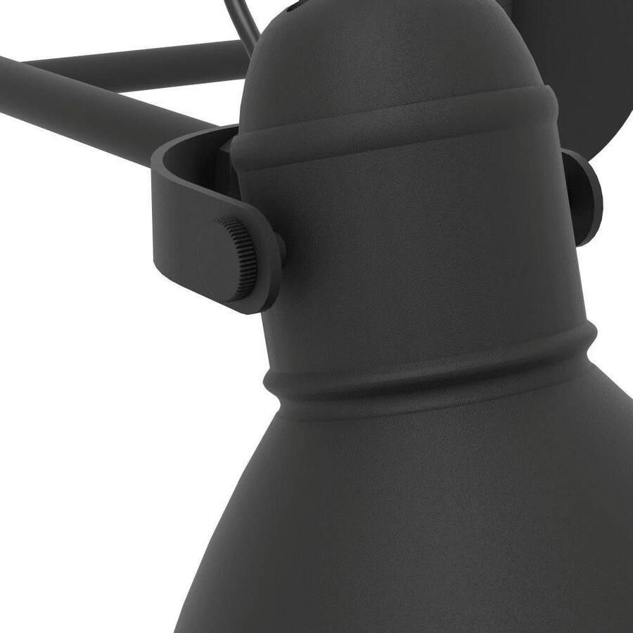 EGLO Wandlamp SAN PERI Wandlampe Stahl E27 IP20 Schlafzimmerlampe Bürolampe Wandlamp van metaal in zwart lamp met schakelaar E27 fitting (1 stuk)