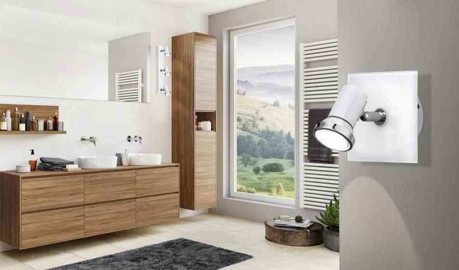 EGLO Wandlamp TAMARA wandlamp badkamerlamp spot wit chroom GU10 IP44 - Foto 7