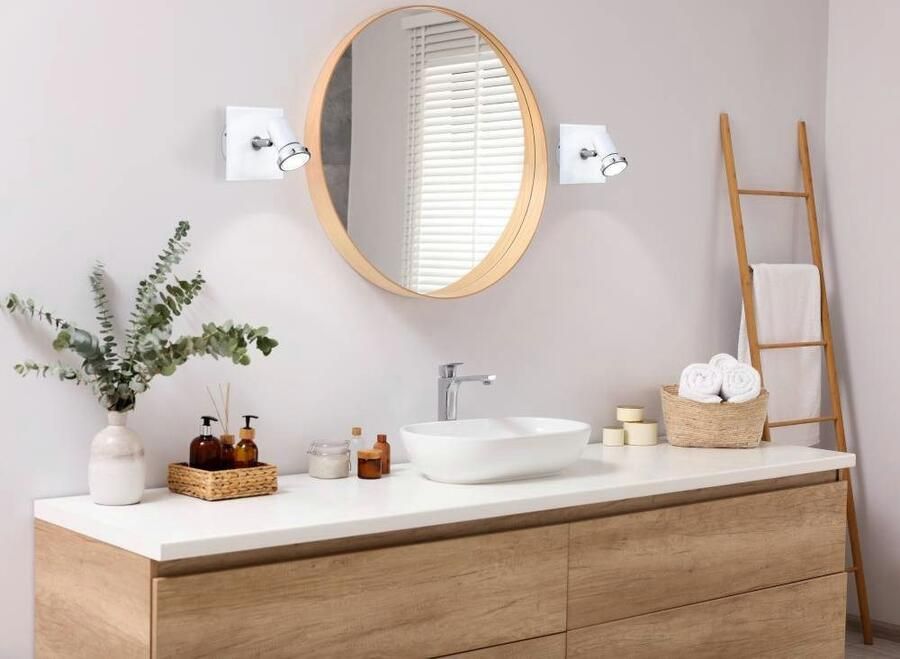 EGLO Wandlamp TAMARA wandlamp badkamerlamp spot wit chroom GU10 IP44 - Foto 5