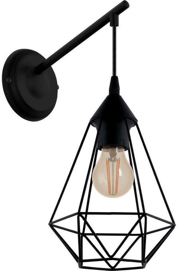 EGLO Wandlamp TARBES Wandlampe Stahl E27 IP20 Vintage Wohnzimmerlampe Lampe Vintage wandlamp retro staal zwart E27 (1 stuk) - Foto 2