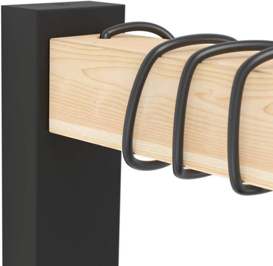 EGLO Wandlamp TOWNSHEND Wandlampe Holz Stahl Retro Industrial Wickeloptik Vintage wandlamp met houten balk retro wandlamp (1 stuk)
