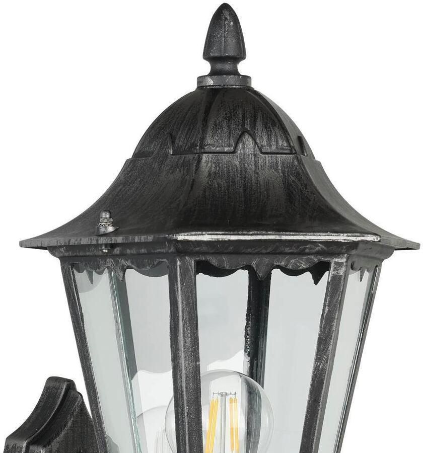 EGLO Wandlamp voor buiten NAVEDO wandlamp buitenverlichting zwart zilver-patina klassiek (1 stuk) - Foto 2