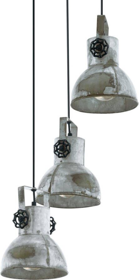 EGLO hanglamp Barnstaple 3-lichts bruin zwart grijs Leen Bakker - Foto 7