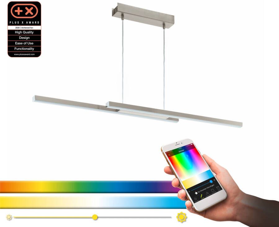 EGLO Hanglamp FRAIOLI-C nikkel-mat l105 5 x h120 x b10 cm inclusief 2 x led-plank app