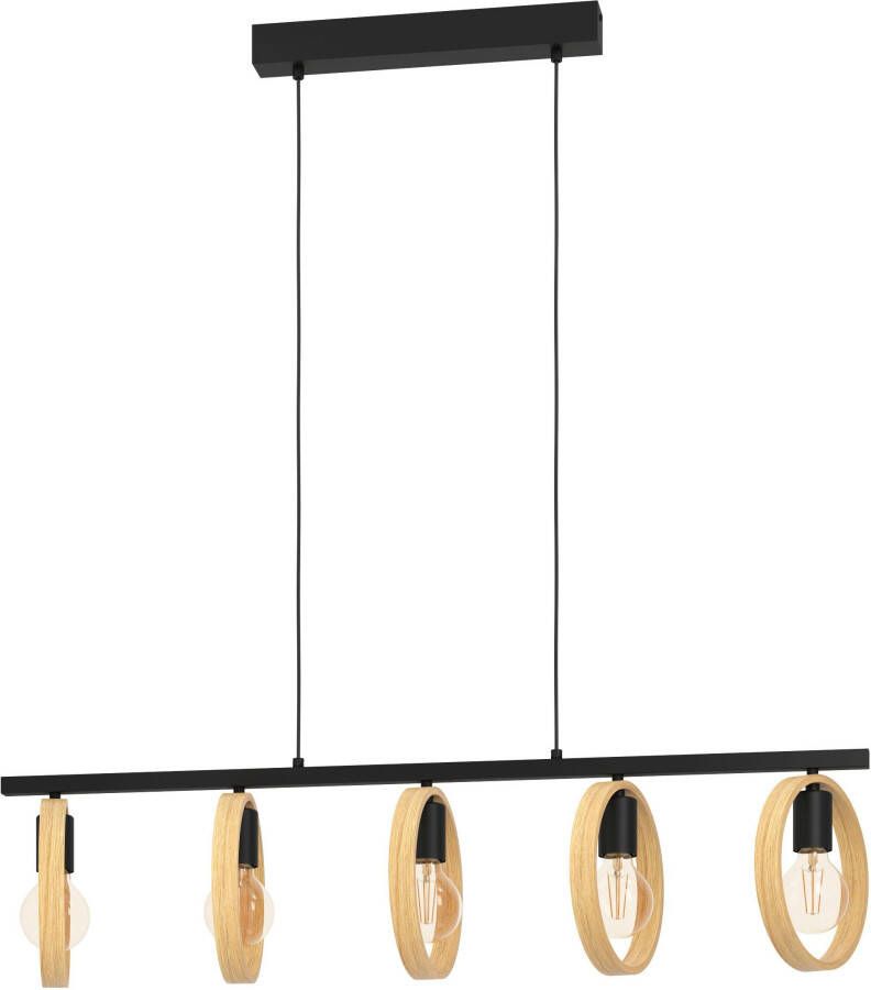 EGLO  Ipsden Hanglamp - E27 - 100 5 cm - Zwart Bruin - Foto 4