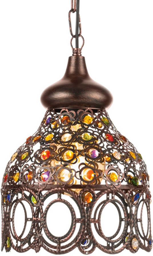 EGLO  Vintage Jadida - Hanglamp - 1 Lichts - Koperkleurig - Bont - Foto 4