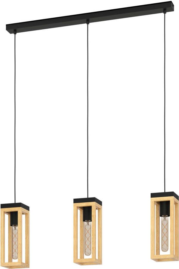 EGLO Nafferton Hanglamp E27 80 cm Hout Zwart Bruin - Foto 4