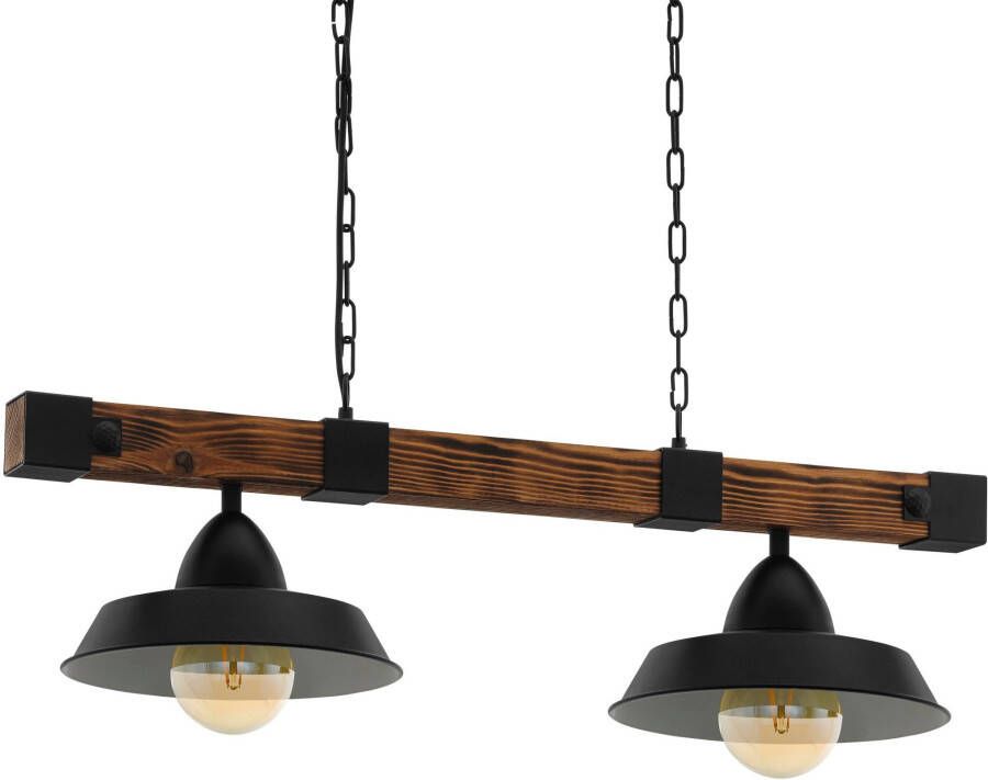 EGLO  Oldbury Hanglamp - E27 - 86 cm - Zwart Bruin Landelijk - Foto 5