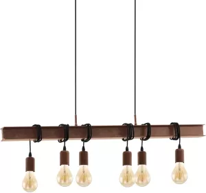 EGLO hanglamp Townshend 6-lichts bruin Leen Bakker