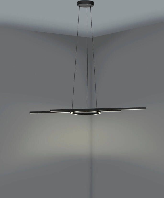 EGLO  connect.z Zillerio-Z Smart Hanglamp - 116 cm - Zwart Wit - Instelbaar wit licht - Dimbaar - Zigbee - Foto 6