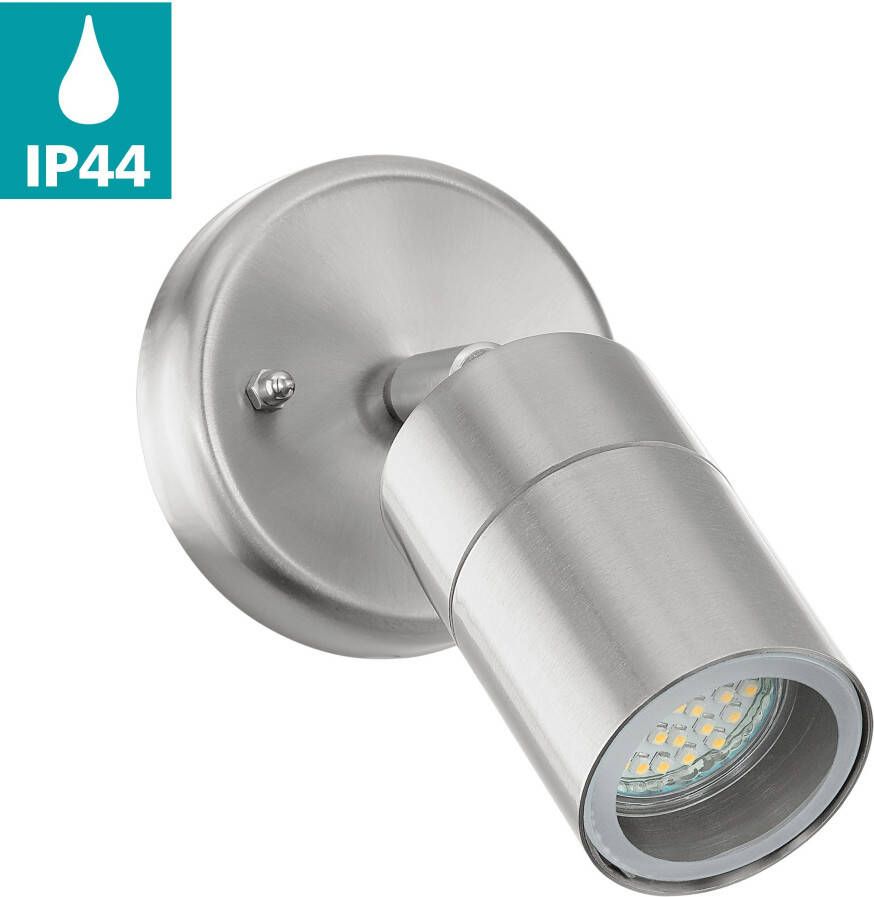 EGLO Ledwandlamp voor buiten STOCKHOLM1 spot wandspot buitenlamp roestvrij staal zilver IP44 (1 stuk) - Foto 9