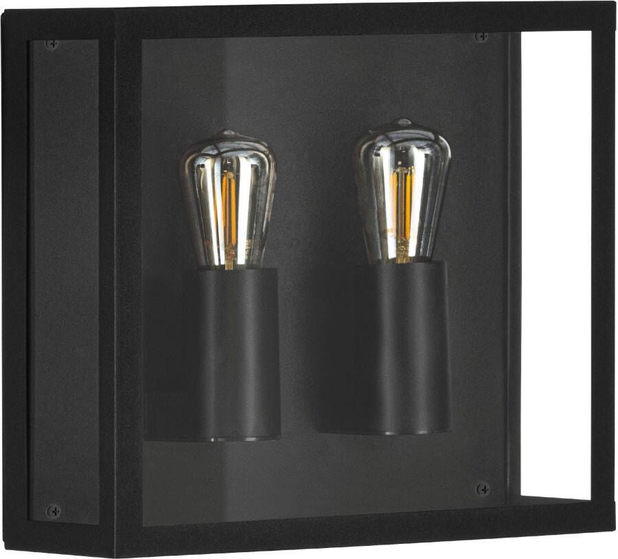 EGLO Wandlamp ALAMONTE 1 Wandlampe IP44 E27 Außenlampe Garten Terasse Lampe Plafondlamp in zwart van staal excl. E27 40W (1 stuk)