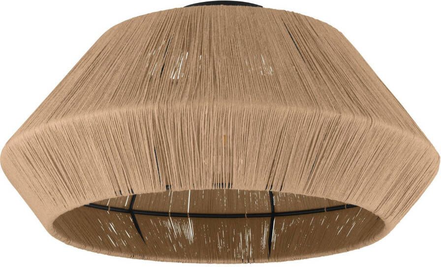 EGLO Plafondlamp ALDERNEY Plafondlamp met textielweving natuur vintage E27 Ø 48 cm dimbaar (1 stuk) - Foto 6