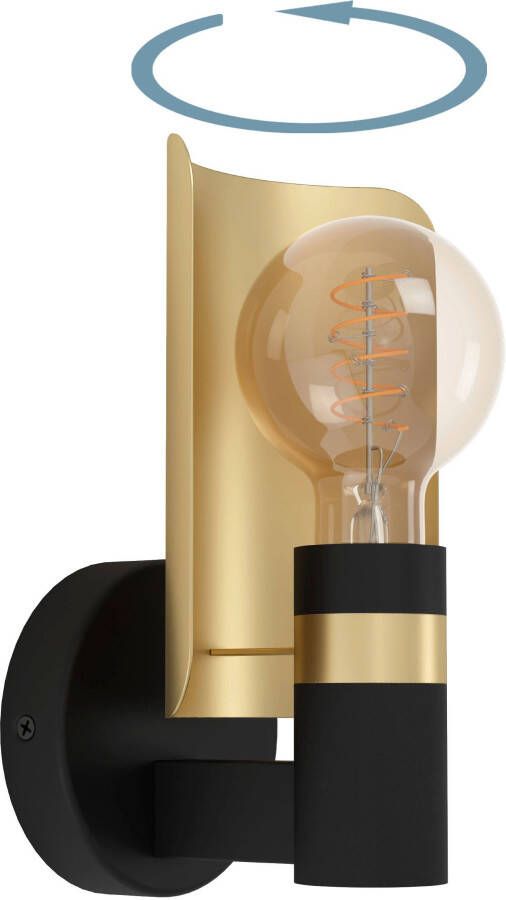 EGLO HAYES Wandlamp E27 12 cm Zwart;Goud - Foto 2