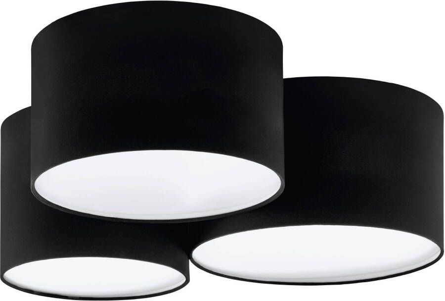 EGLO Plafondlamp PASTORE Plafondlamp van textiel in zwart en wit E27 slaapkamerlamp (1 stuk) - Foto 4