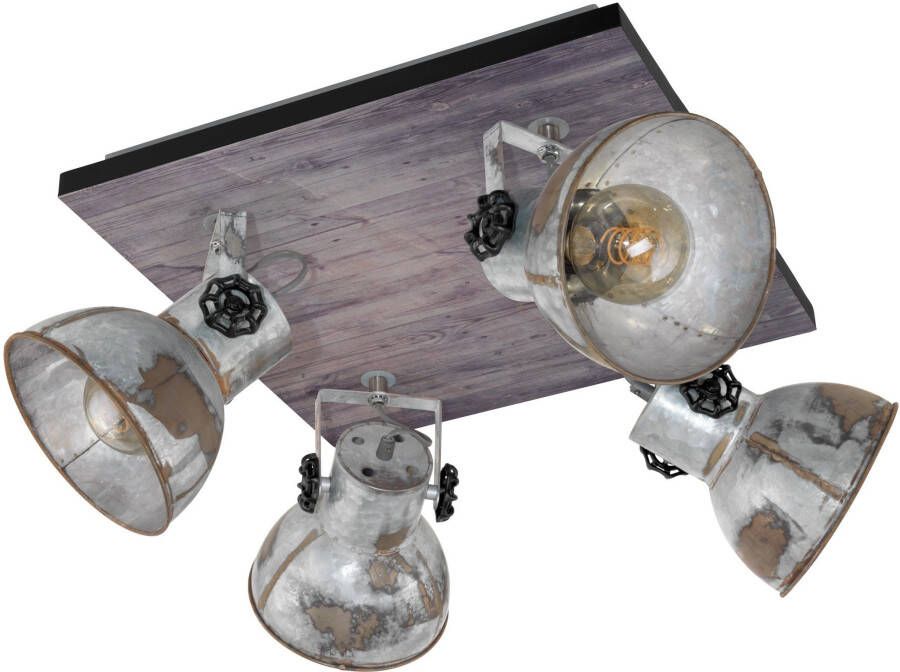 EGLO  Barnstaple - wandlamp - 4-lichts - E27 - bruin-patina zwart oud-zink-look - Foto 4
