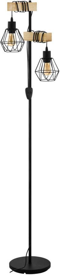EGLO Staande lamp TOWNSHEND 5 zwart l40 x h166 5 x b25 cm excl. 2 x e27 (elk max. 60 w) retro