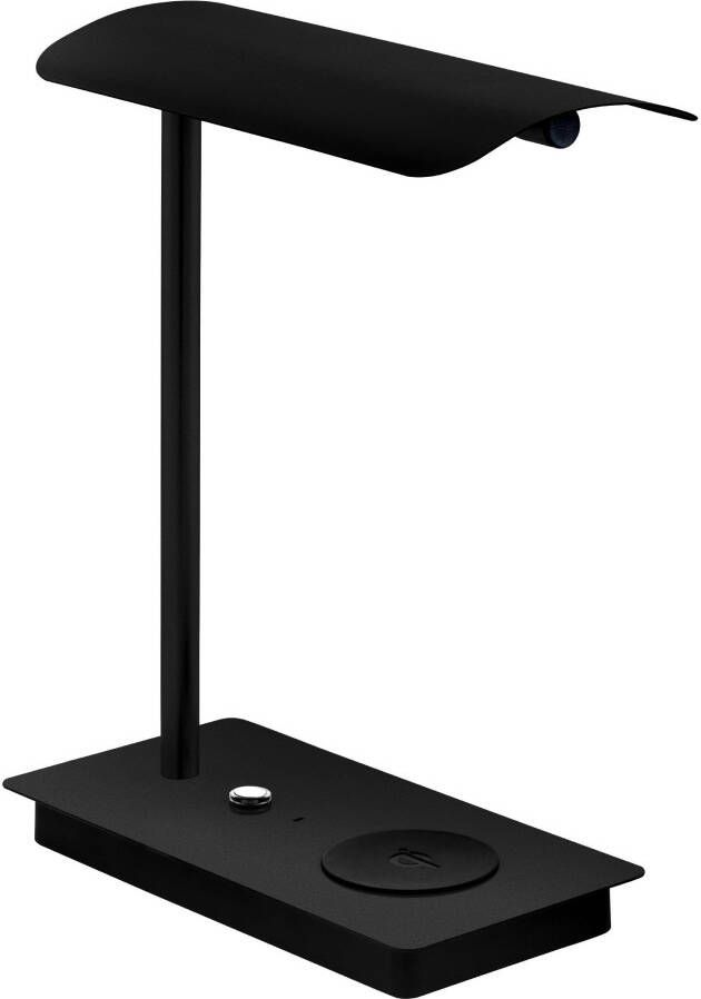 EGLO Arenaza Tafellamp LED 32 cm Qi telefoonoplader draadloos opladen -Zwart Dimbaar met touch schakelaar - Foto 1