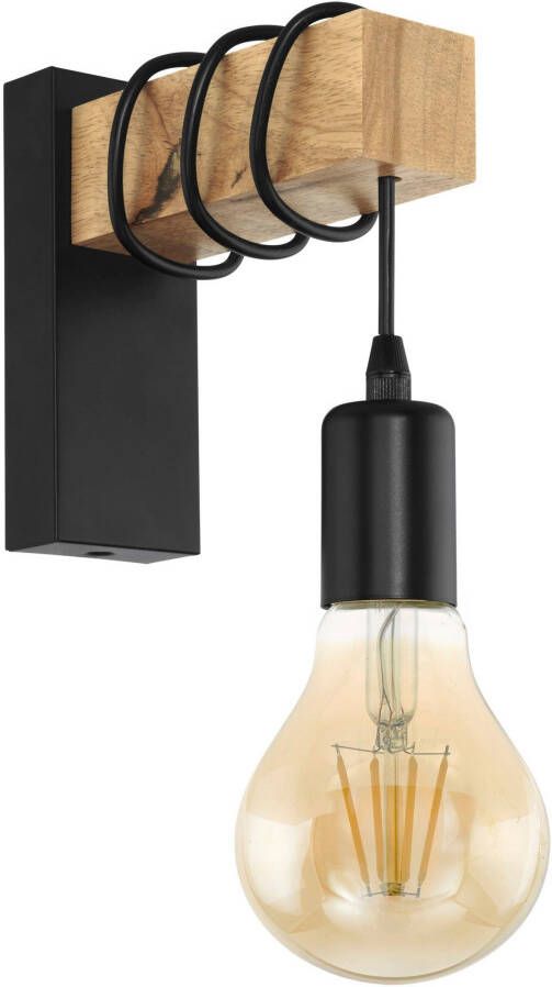 EGLO LED-wandlamp Townshend 1 lamp hout zwart en beige - Foto 11