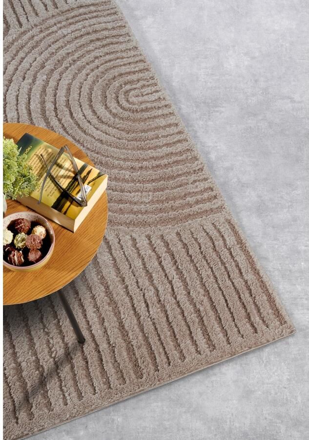 ELLE DECORATION Design-vloerkleed Chappe Shaggy loper pluizig zacht hoogpolig modern hoog-laag effect - Foto 3