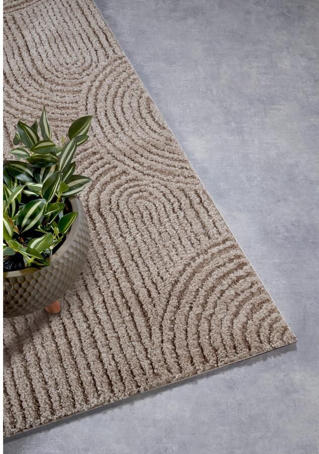 ELLE DECORATION Design-vloerkleed Chappe Shaggy loper pluizig zacht hoogpolig modern hoog-laag effect - Foto 3