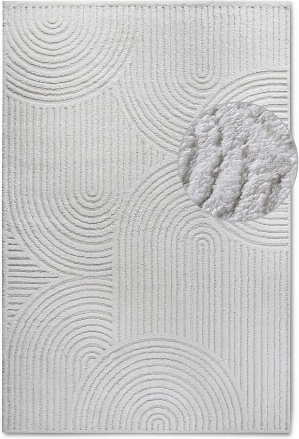 ELLE DECORATION Design-vloerkleed Chappe Shaggy loper pluizig zacht hoogpolig modern hoog-laag effect - Foto 7