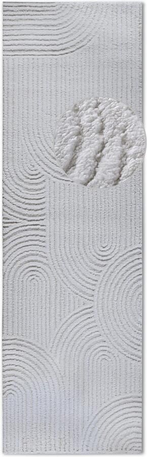 ELLE DECORATION Design-vloerkleed Chappe Shaggy loper pluizig zacht hoogpolig modern hoog-laag effect - Foto 6