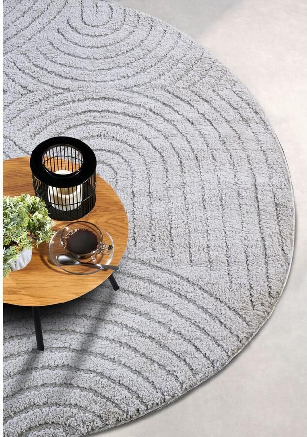 ELLE DECORATION Design-vloerkleed Cosy Panglao ook als rond tapijt verkrijgbaar uni laagpolig hoog-laag structuur modern scandi boho woonkamer - Foto 3