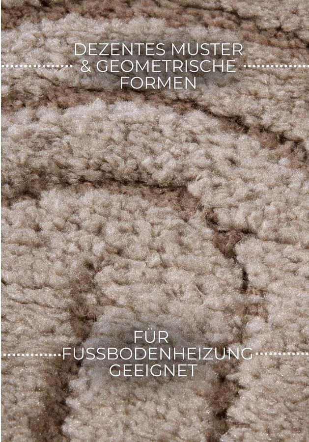 ELLE DECORATION Design-vloerkleed Cosy Panglao ook als rond tapijt verkrijgbaar uni laagpolig hoog-laag structuur modern scandi boho woonkamer - Foto 5