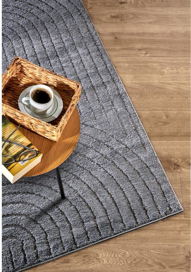 ELLE DECORATION Design-vloerkleed Cosy Panglao ook als rond tapijt verkrijgbaar uni laagpolig hoog-laag structuur modern scandi boho woonkamer - Foto 3