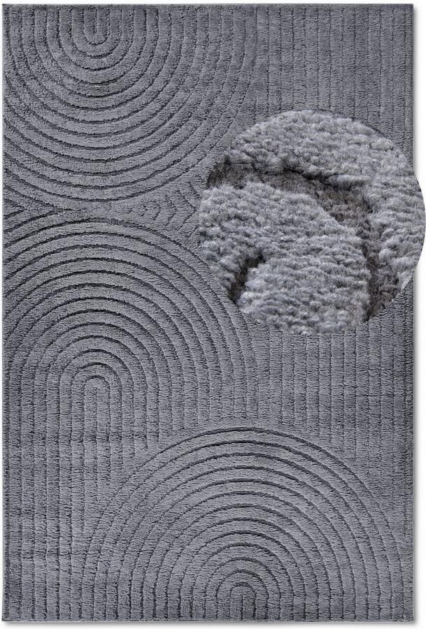 ELLE DECORATION Design-vloerkleed Cosy Panglao ook als rond tapijt verkrijgbaar uni laagpolig hoog-laag structuur modern scandi boho woonkamer - Foto 8