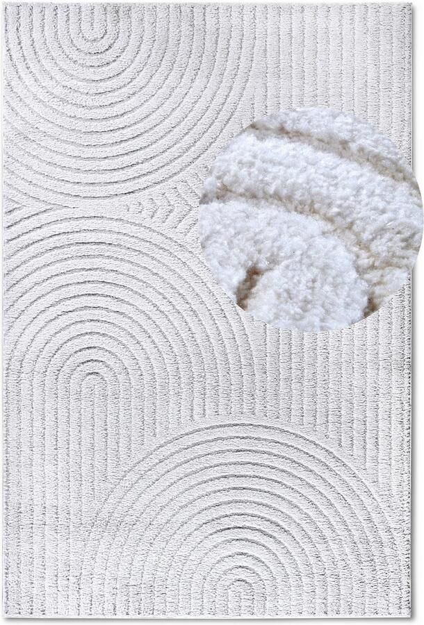 ELLE DECORATION Design-vloerkleed Cosy Panglao ook als rond tapijt verkrijgbaar uni laagpolig hoog-laag structuur modern scandi boho woonkamer - Foto 8