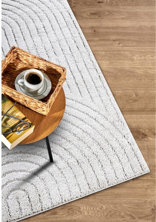 ELLE DECORATION Design-vloerkleed Cosy Panglao ook als rond tapijt verkrijgbaar uni laagpolig hoog-laag structuur modern scandi boho woonkamer - Foto 3