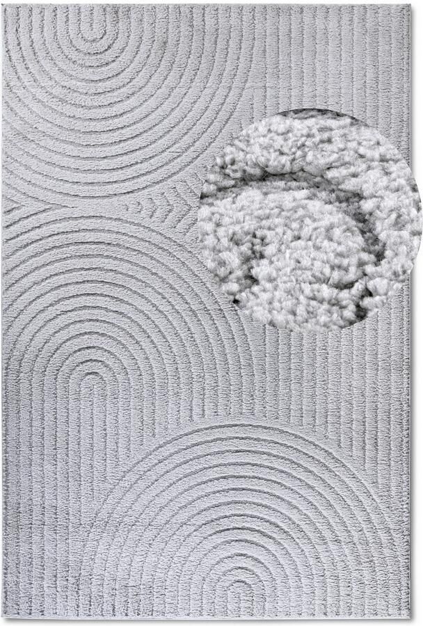 ELLE DECORATION Design-vloerkleed Cosy Panglao ook als rond tapijt verkrijgbaar uni laagpolig hoog-laag structuur modern scandi boho woonkamer - Foto 8