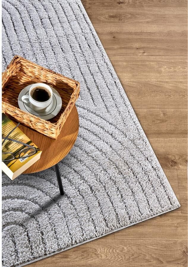 ELLE DECORATION Design-vloerkleed Cosy Panglao ook als rond tapijt verkrijgbaar uni laagpolig hoog-laag structuur modern scandi boho woonkamer - Foto 3