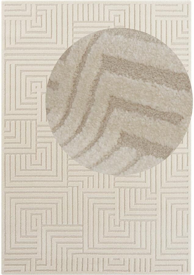 ELLE DECORATION Design-vloerkleed Manipu Zachte korte pool reliëfeffect modern zacht woonkamer - Foto 2