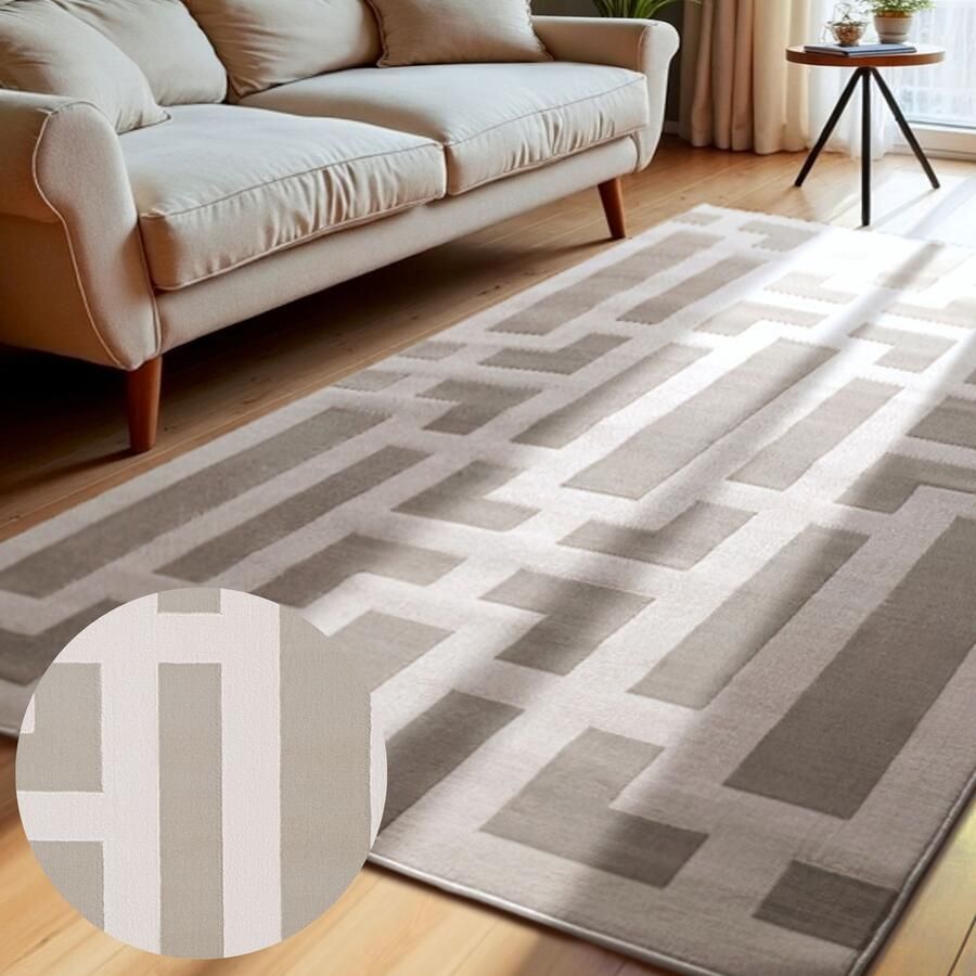 ELLE DECORATION Design-vloerkleed Onyx Woonkamer slaapkamer loper hoog-laag effect gang glans