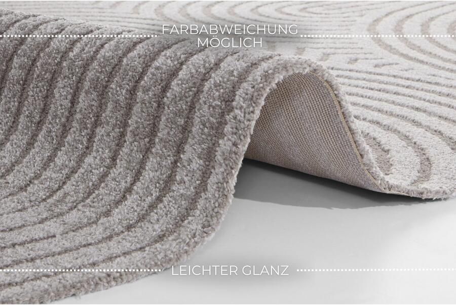 ELLE DECORATION Design-vloerkleed Panglao Zachte korte pool reliëfeffect modern zacht woonkamer (1 stuk) - Foto 6