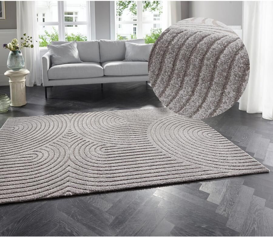 ELLE DECORATION Design-vloerkleed Panglao Zachte korte pool reliëfeffect modern zacht woonkamer (1 stuk)