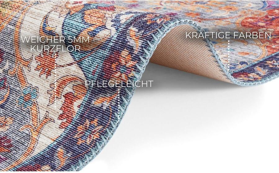 ELLE DECORATION Vloerkleed Kasjmier Ghom Oosters loper kortpolig vintage woonkamer slaapkamer - Foto 8