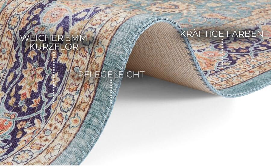 ELLE DECORATION Vloerkleed Keshan Maschad Oosters loper kortpolig vintage woonkamer slaapkamer - Foto 5