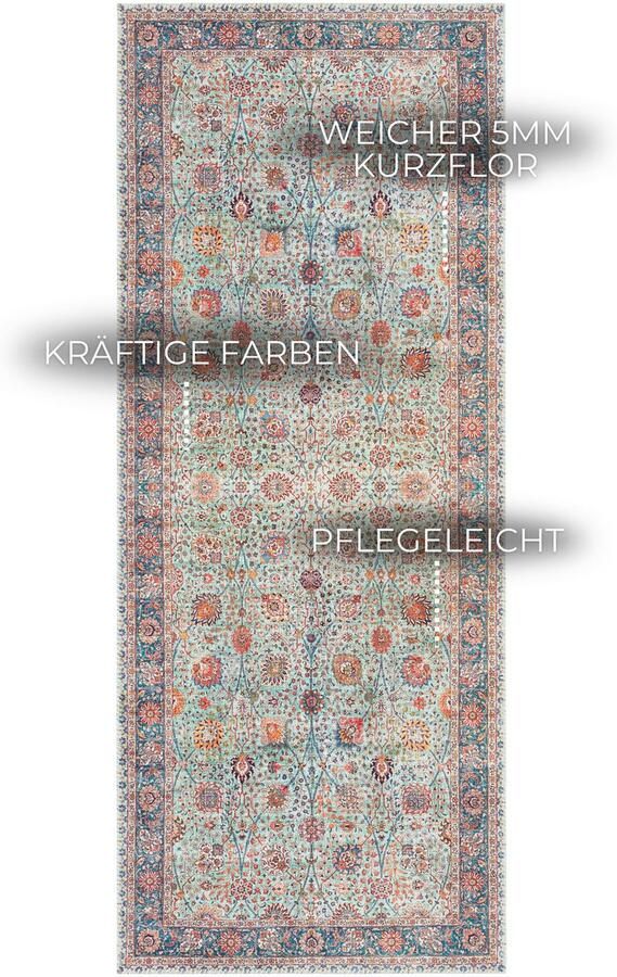 ELLE DECORATION Vloerkleed Mahal Oosters kortpolig vintage woonkamer slaapkamer loper - Foto 4